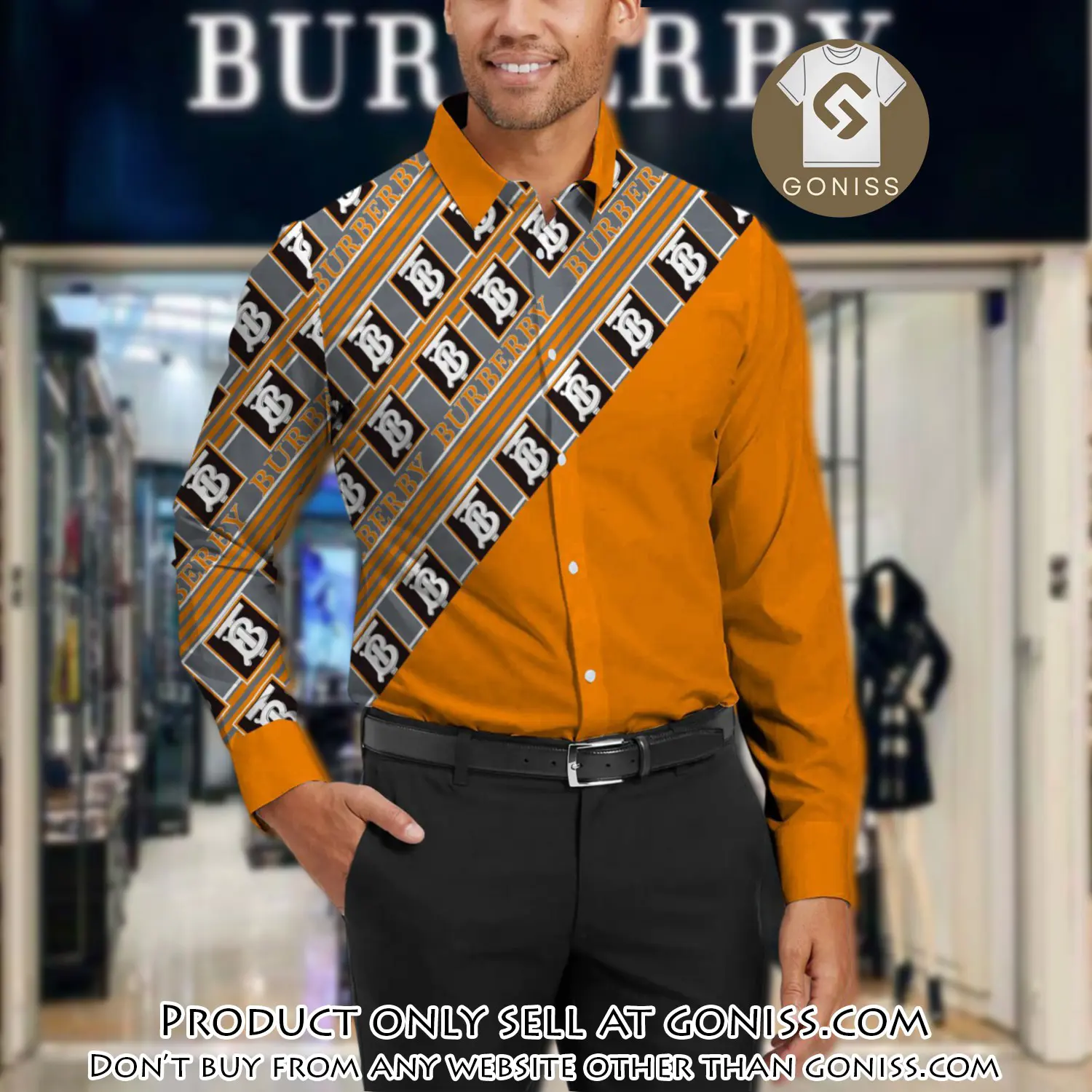 Burberry long sleeves button down shirt for elegant men lsb1014 gn1004124